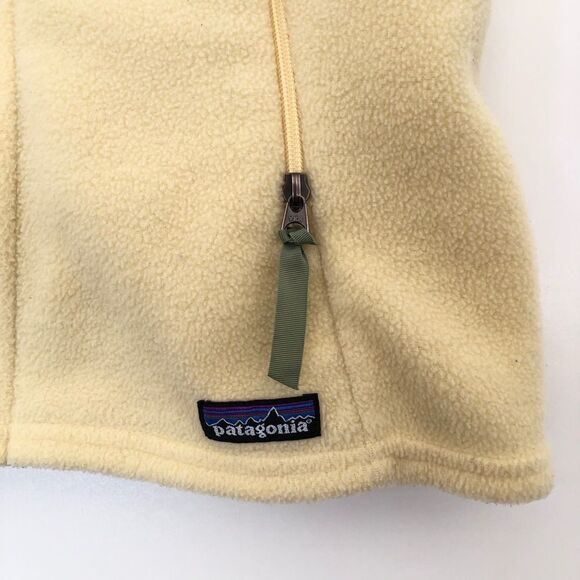 Patagonia Synchilla Yellow Fleece Vest Green Grosgrain Trim Made in USA Medium - Picture 5 of 11